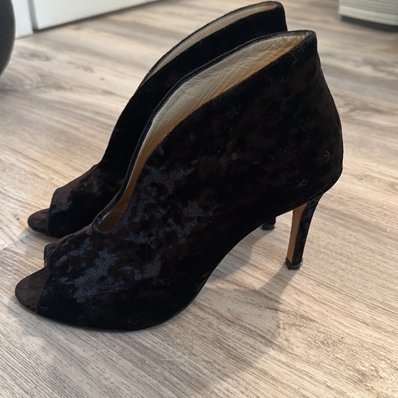 Velvet Open Toe Booties Bought in Rome - Picture 1 of 6